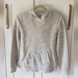Lou & Grey Hoodie Womens XS Cream Gray Textured Cozy Casual